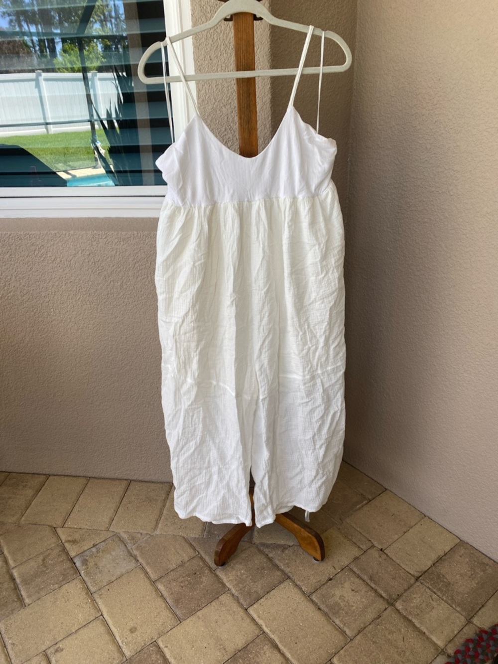 ARULA White Gauze Jumpsuit Romper